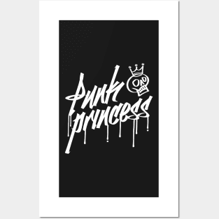 Punk Princess skull graffiti goth skater emo punk t-shirt Posters and Art